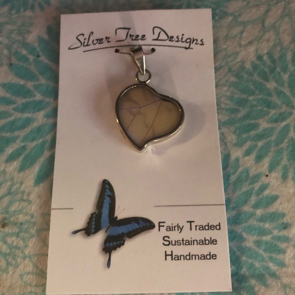 Silver Tree Butterfly Wings Pendent- 517 $40 or $35 w/offer - Picture 2 of 3